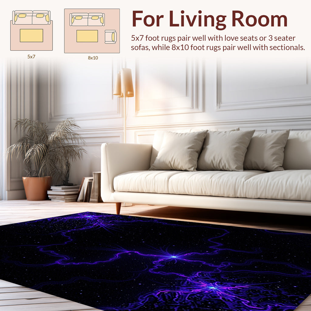 Cosmic Electric Nebula Pattern Rug