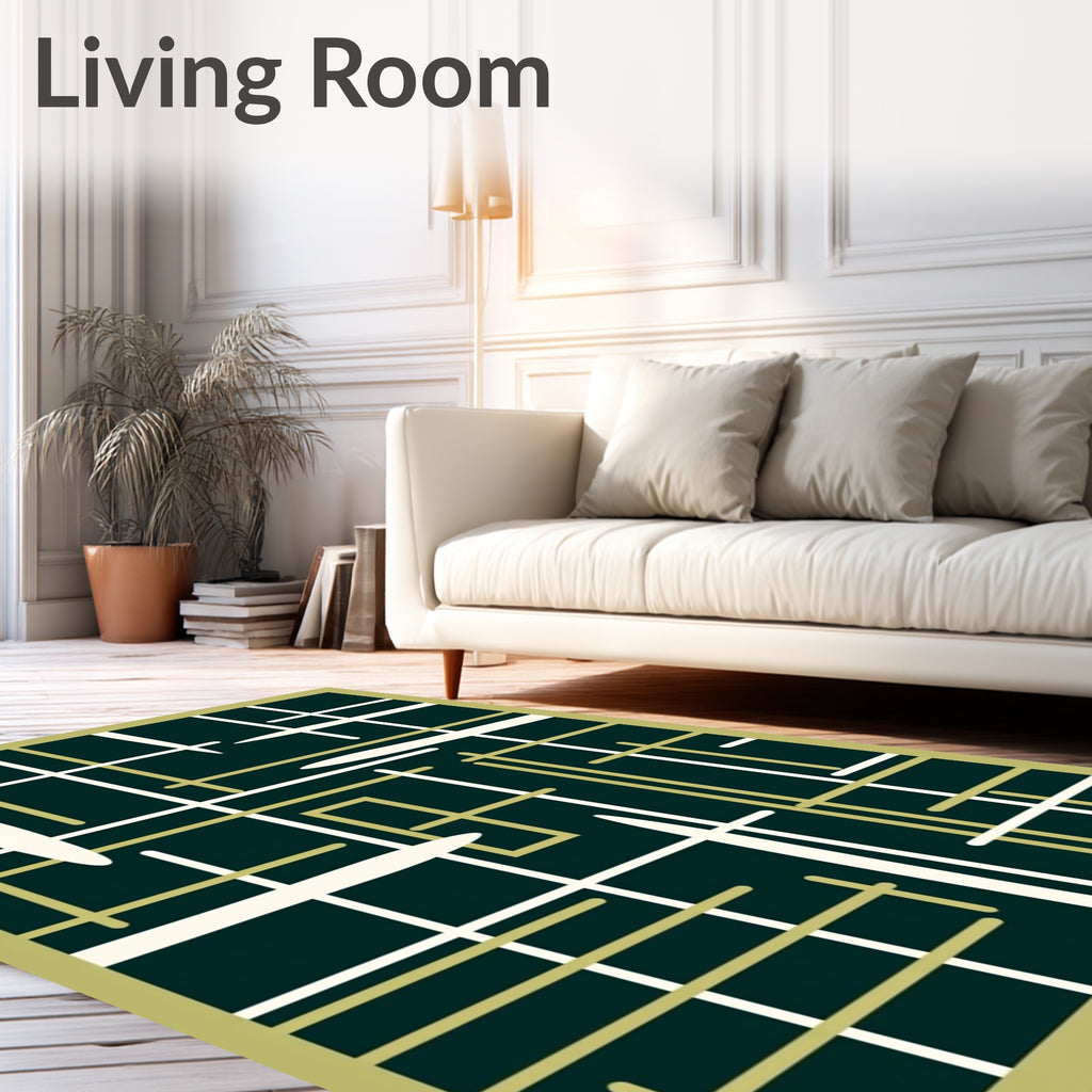 Abstract Geometric Line Art Rug