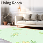 Sweet Pastel Floral Botanical Design Rug