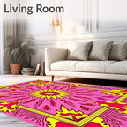 Vibrant Sunburst Floral Mandala Rug