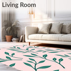 Green Leaf Botanical Pattern Rug