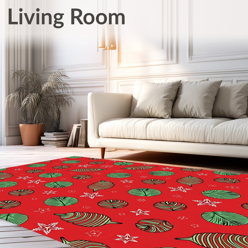 Christmas Ornaments Star Pattern Design Rug