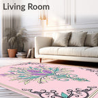 Floral Vine Scrollwork Pastel Rug