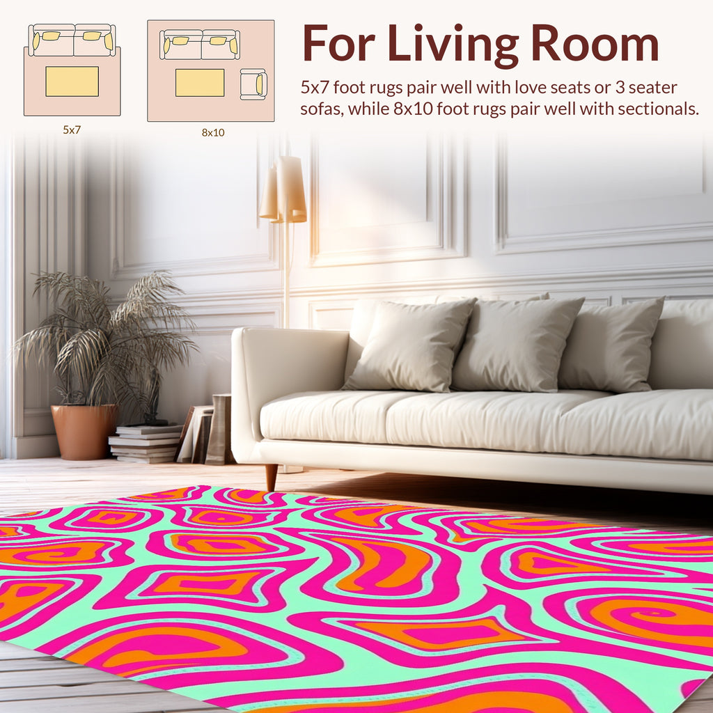 Groovy Fluid Blob Abstract Pattern Rug