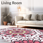 Pink Floral Mandala Pattern Rug
