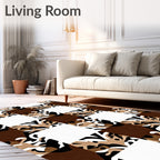Checkerboard Abstract Organic Flow Rug
