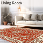 Classical Floral Swirl Border Rug