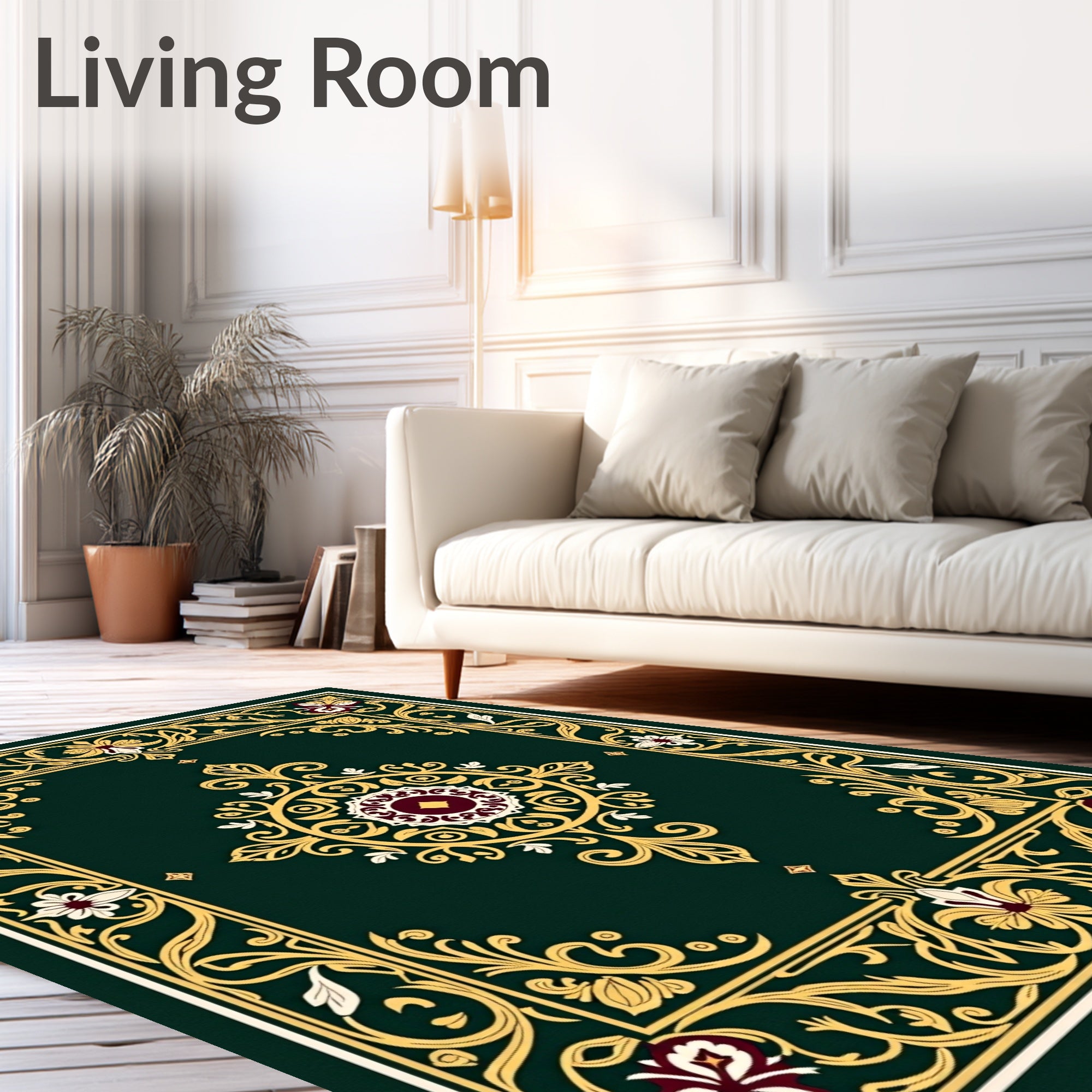 Ornate Floral Medallion Pattern Rug