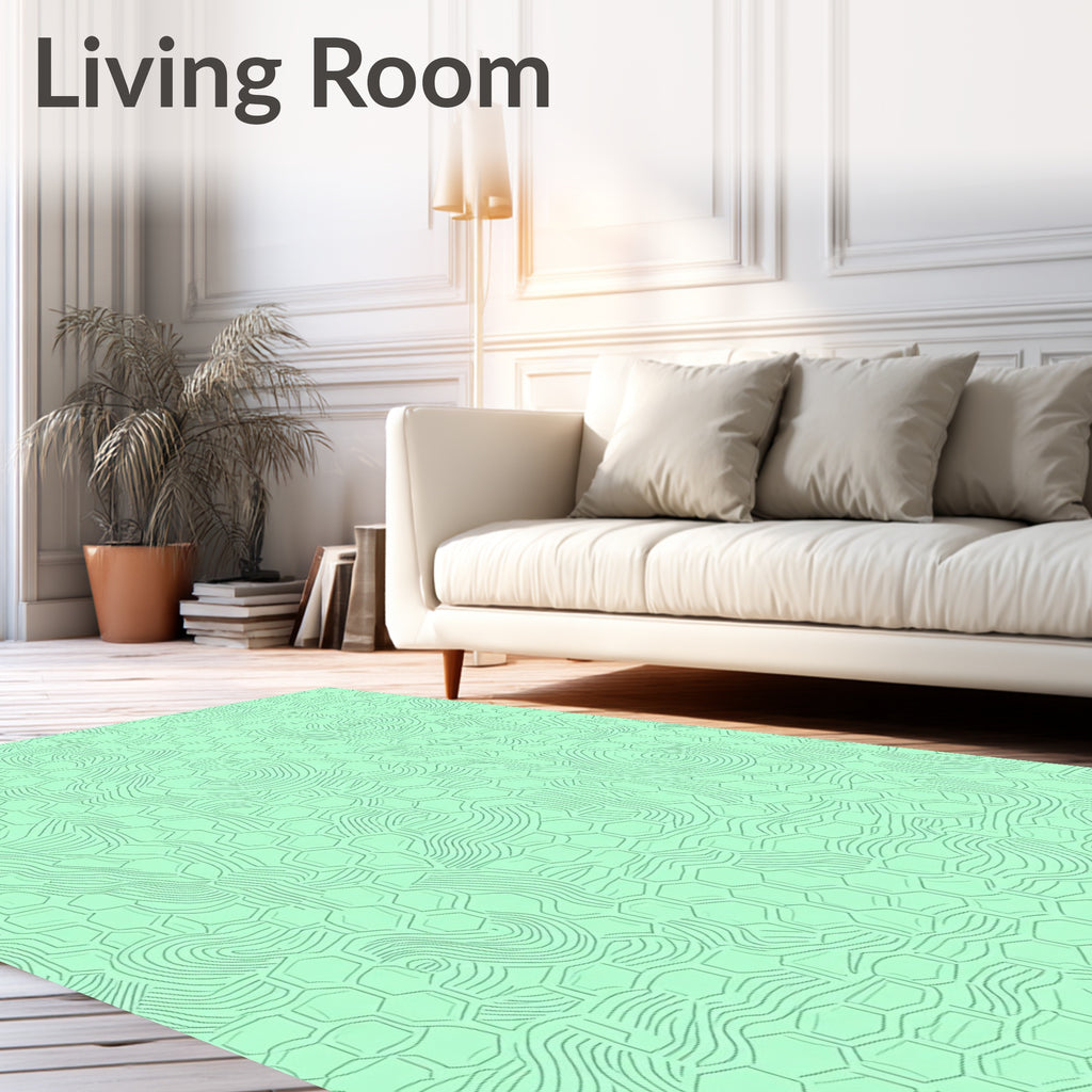 Geometric Honeycomb Swirl Pattern Rug