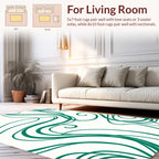 Emerald Swirl Abstract Modern Design Rug