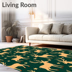 Deer And Stars Pattern Rug