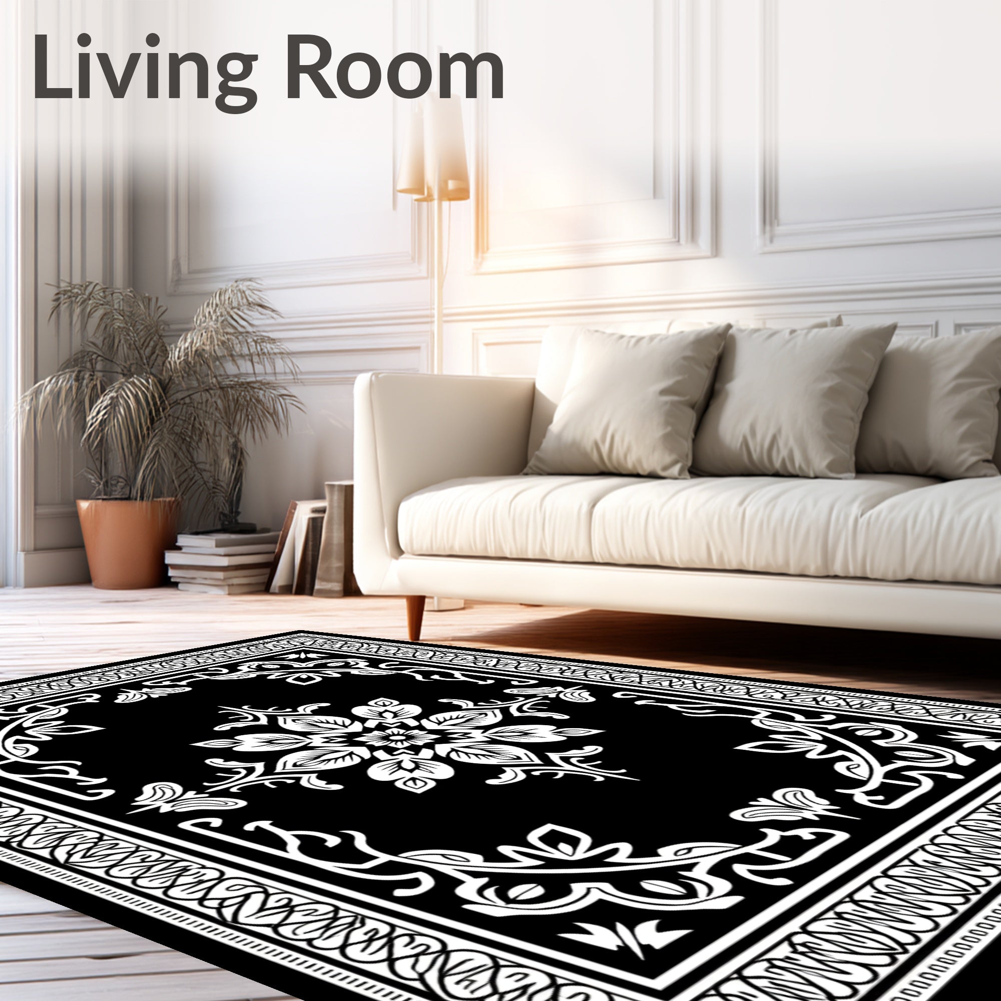 Classic Floral Swirls Decorative Rug