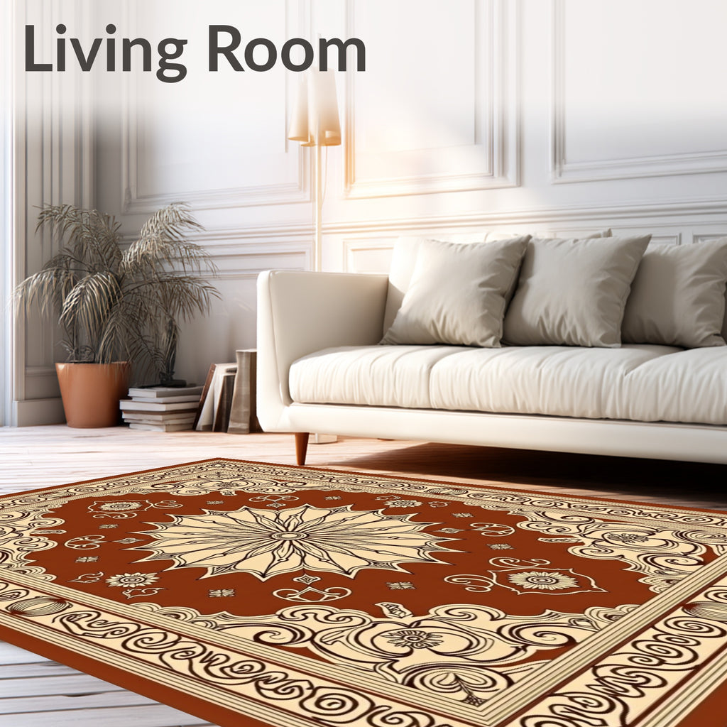 Ornate Floral Medallion Pattern Rug