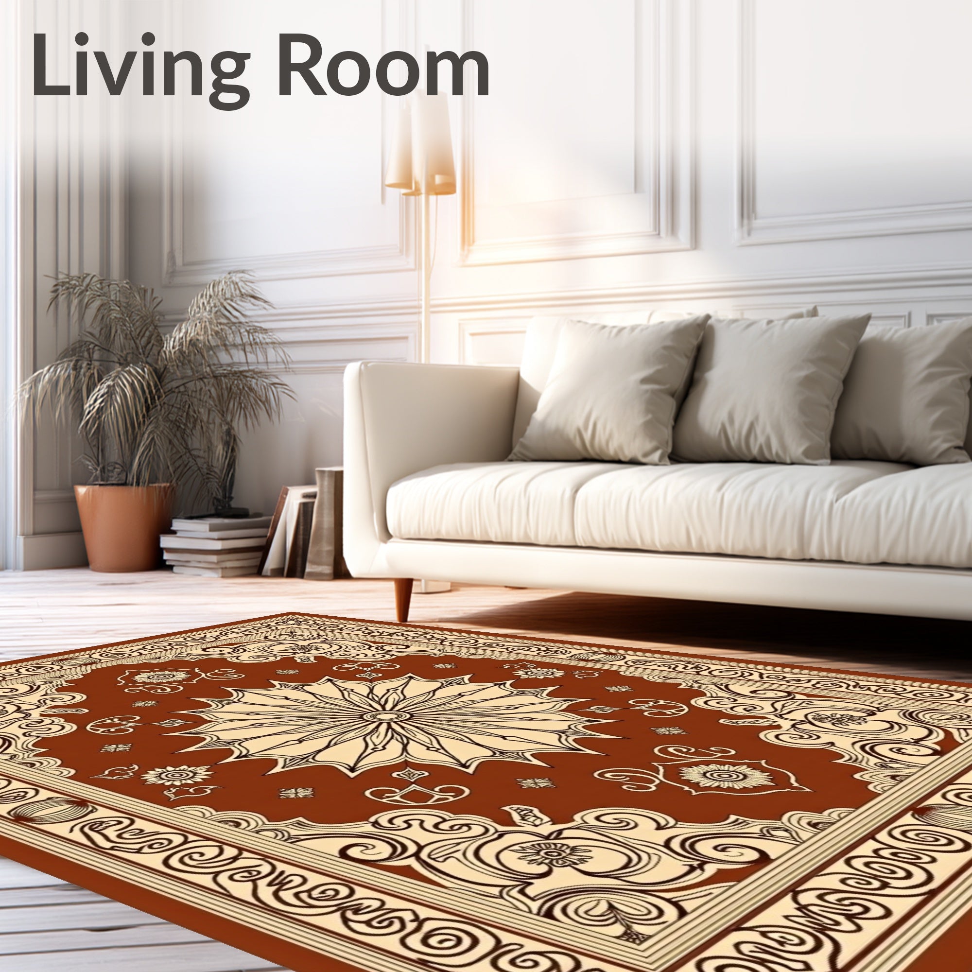 Ornate Floral Medallion Pattern Rug