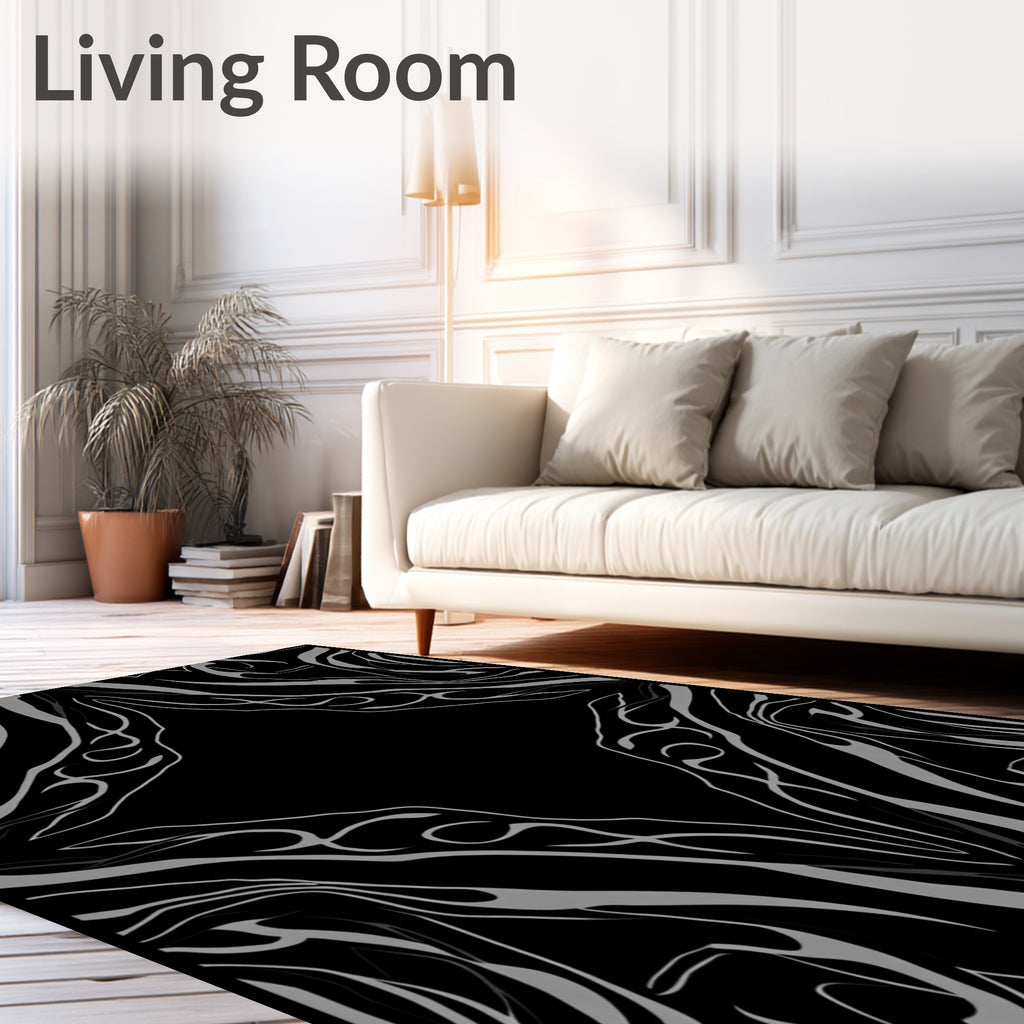 Abstract Swirls Dark Elegance Rug