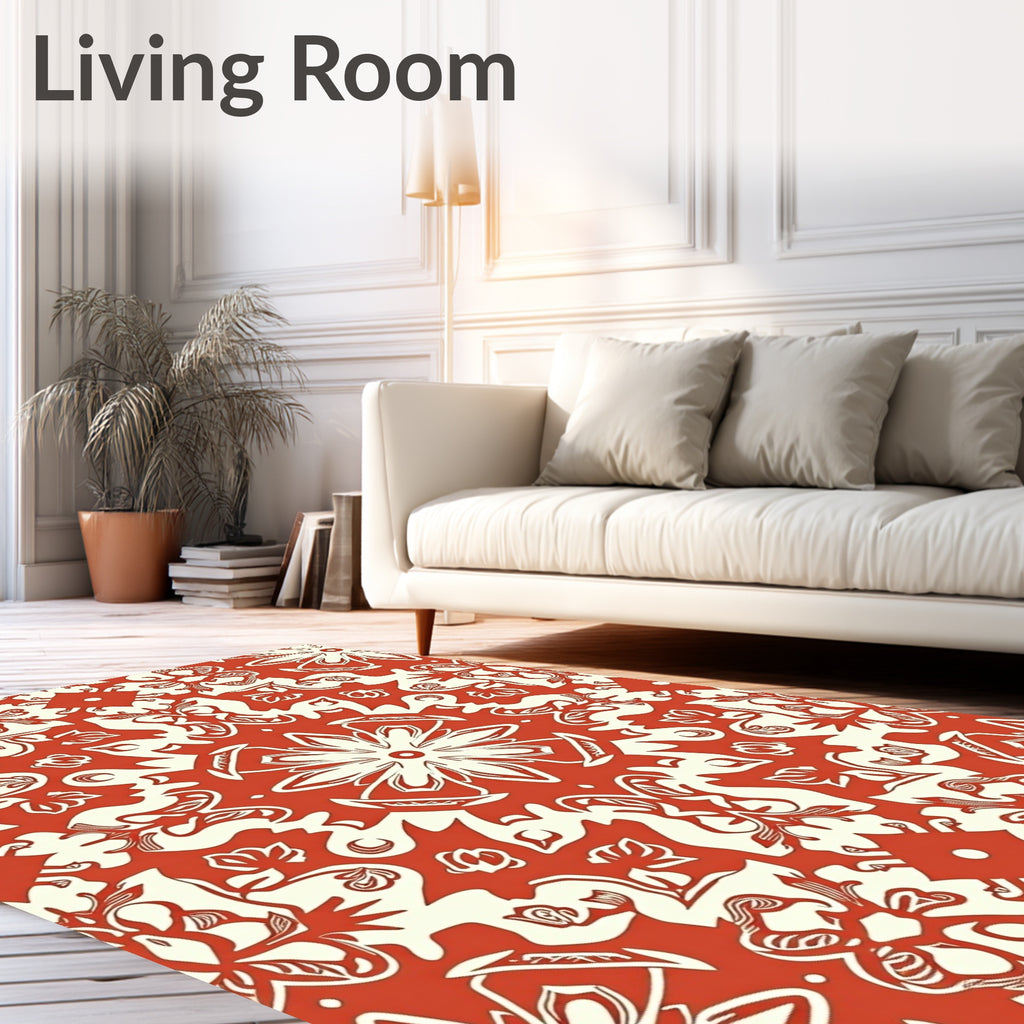 Floral Medallion Art Nouveau Pattern Rug