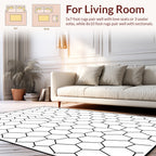 Geometric Hexagonal Irregular Grid Design Rug