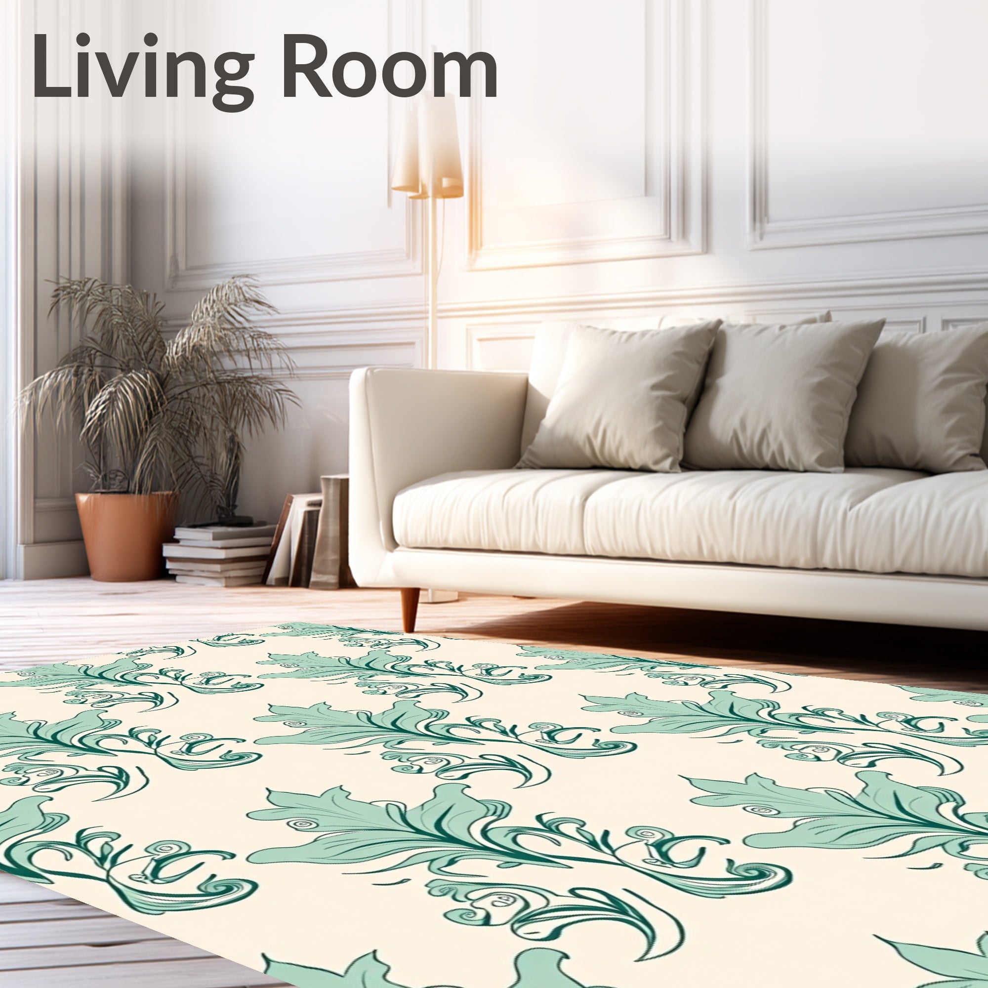 Art Nouveau Floral Swirl Pattern Rug