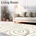 Brown Swirl Abstract Design Rug