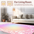 Pastel Floral Swirls Decorative Rug