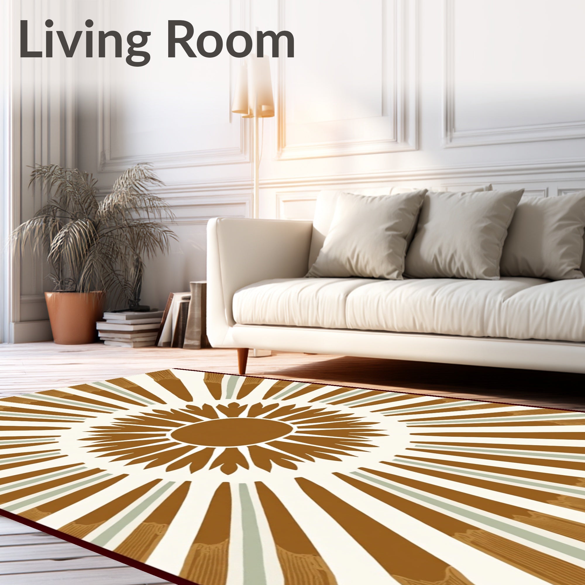 Graphic Sunburst Petal Motif Rug