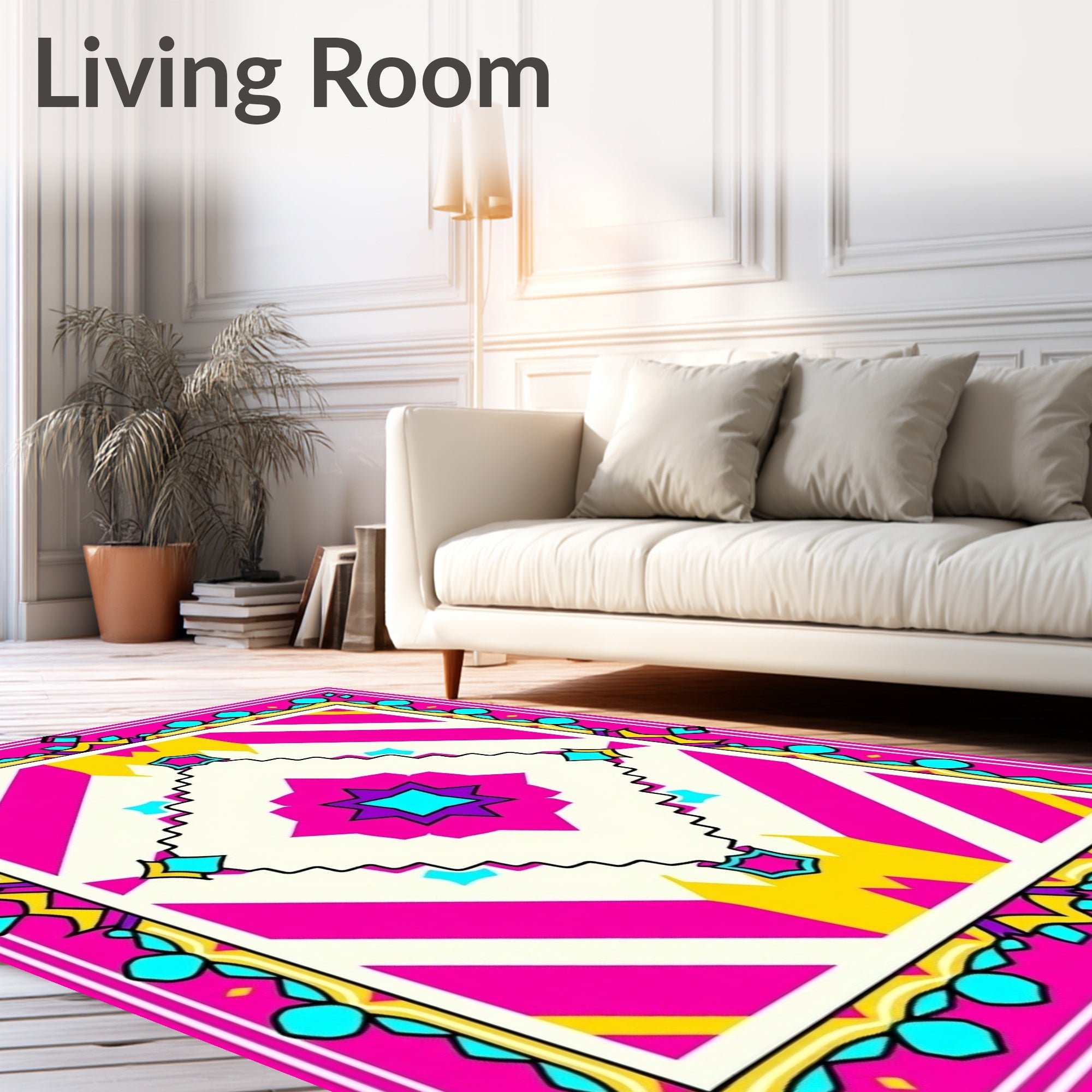 Vibrant Geometric Patterned Statement Rug