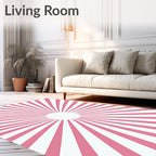 Pink Sunburst Graphic Rug