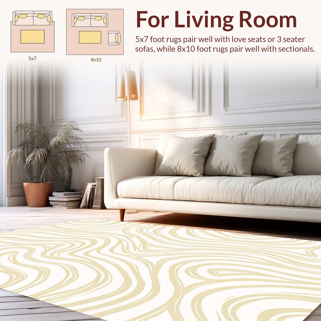 Creamy Swirl Pattern Rug