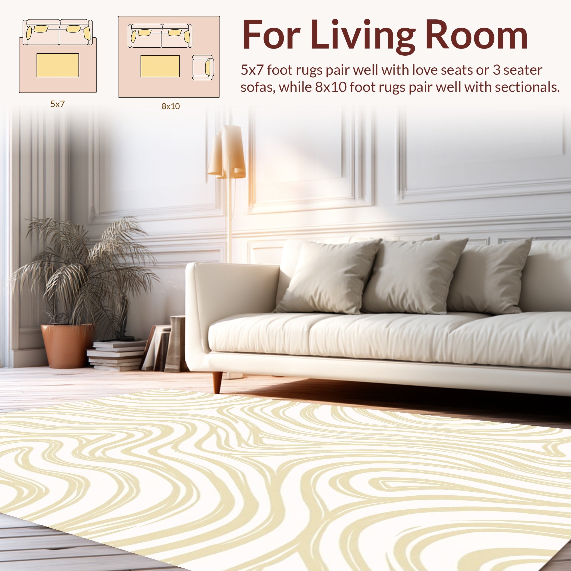 Creamy Swirl Pattern Rug