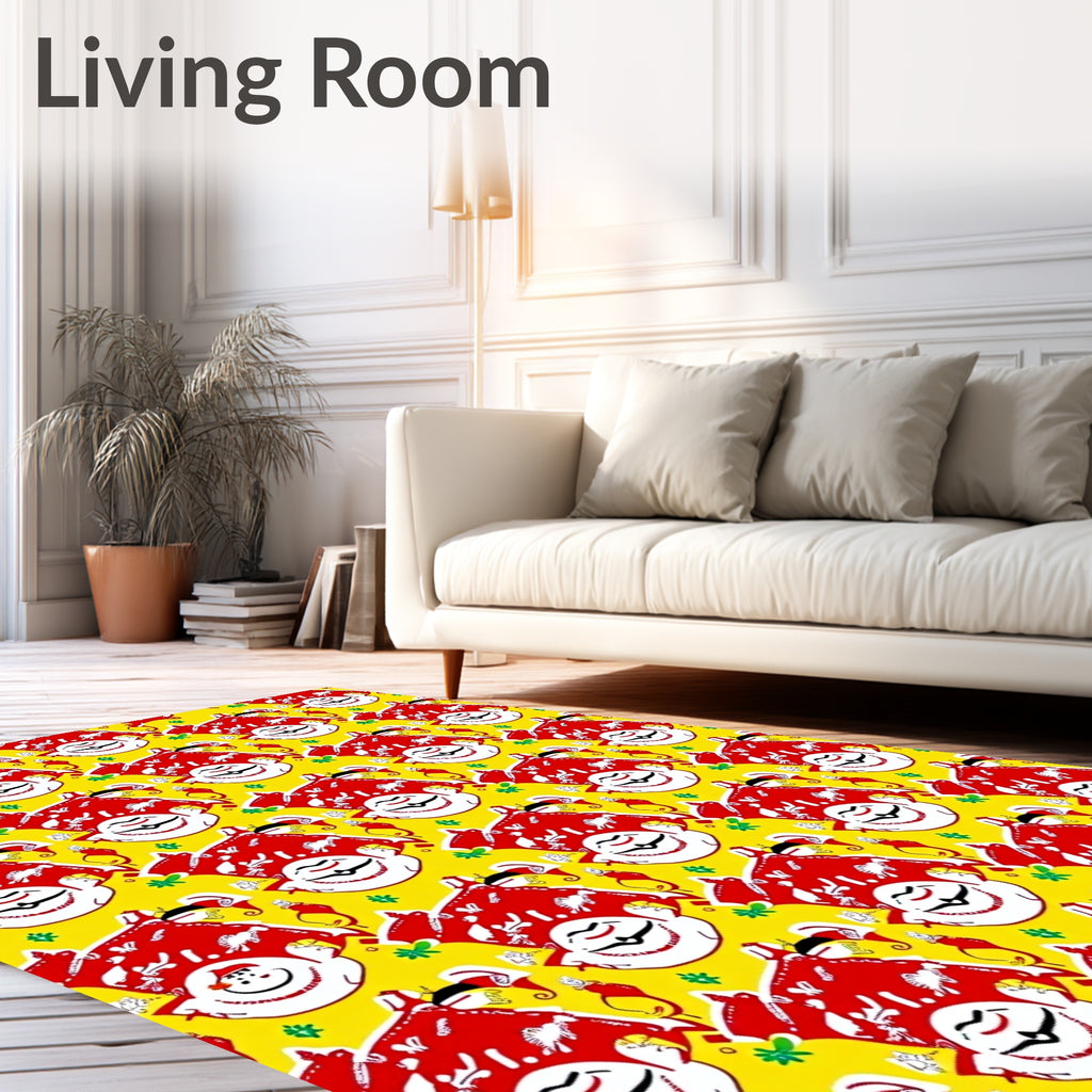 Cheery Red Cat Patterned Rug