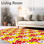 Cheery Red Cat Patterned Rug