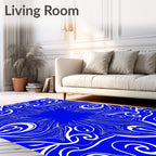 Stylized Starburst Floral And Swirl Rug