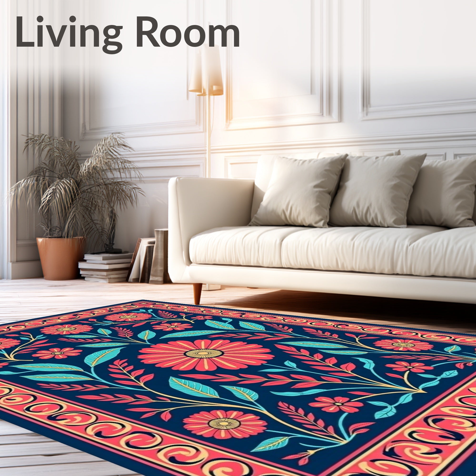 Floral Medallion Pattern Rug