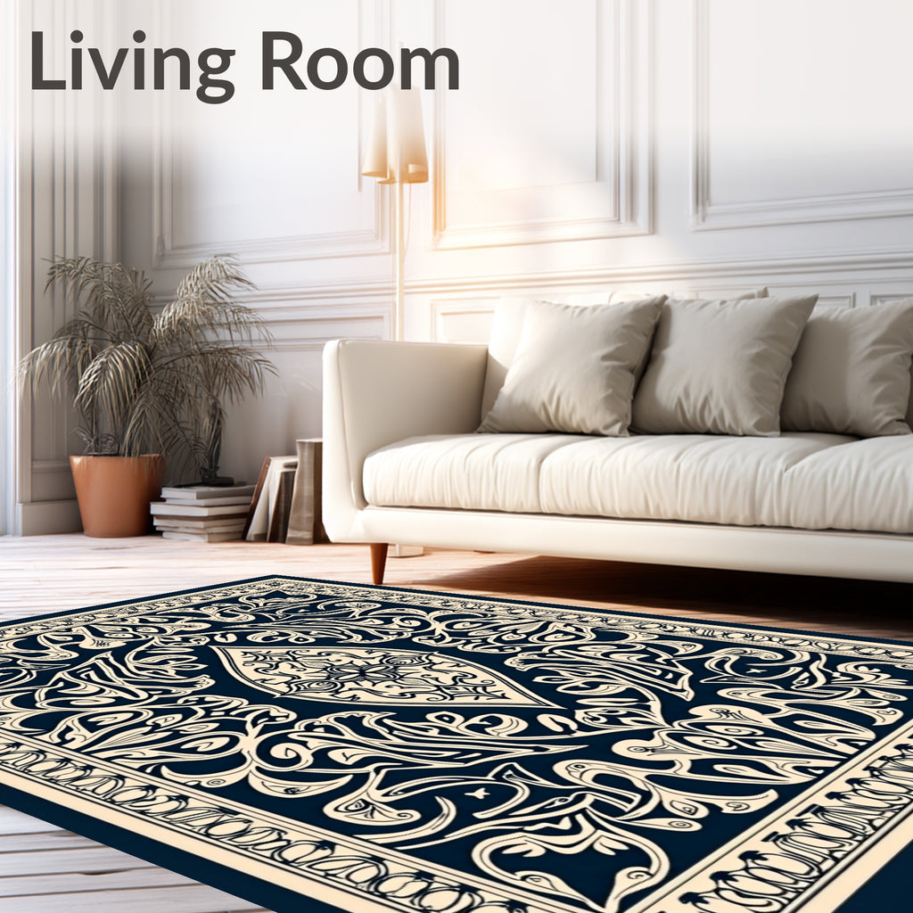 Ornate Botanical Patterned Rug