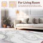Abstract Grey Swirls Lines Pattern Rug