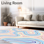Pastel Swirl Contour Pattern Rug