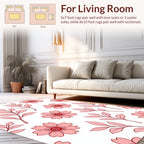 Pink Floral Branches Pattern Rug