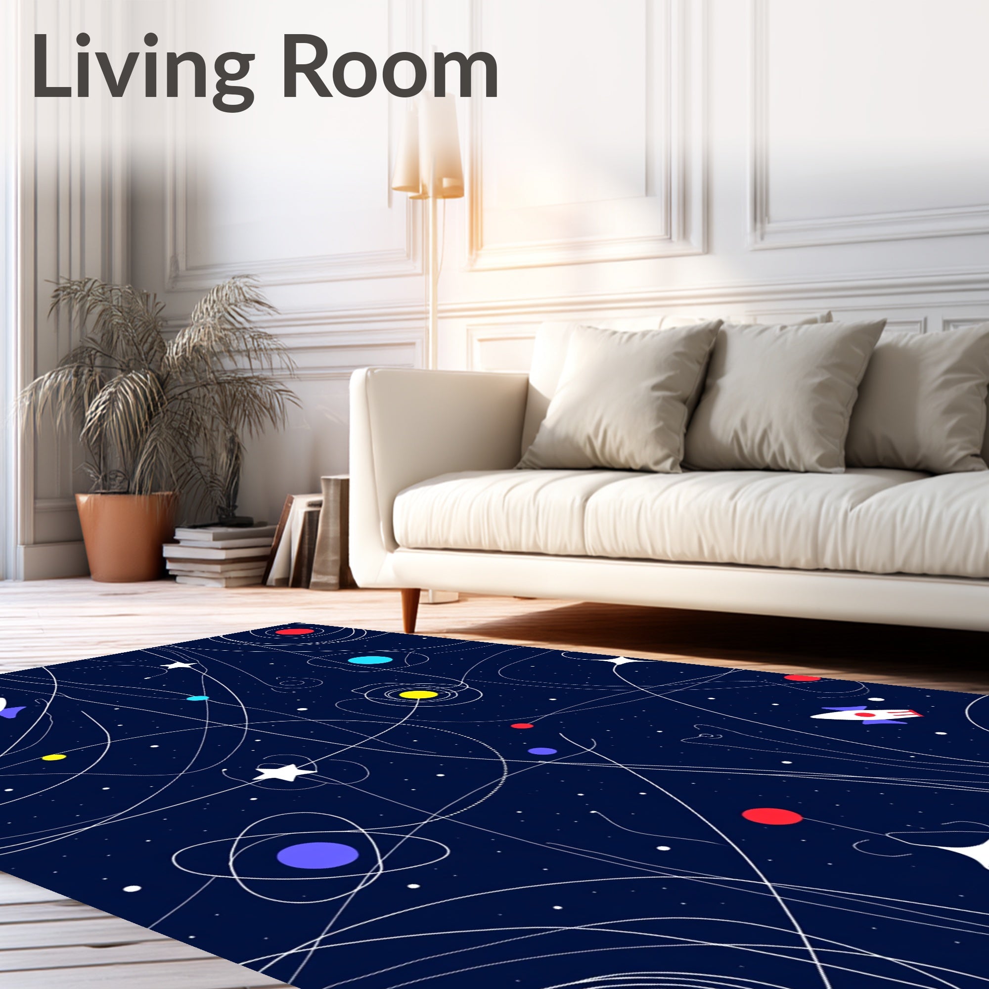 Cosmic Orbit And Rocket Abstract Rug