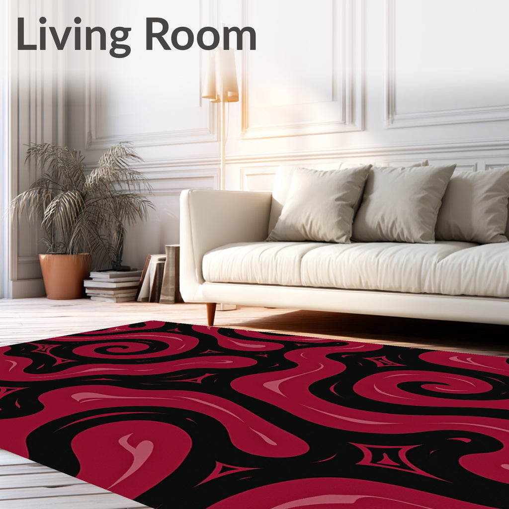 Bold Swirls Sharp Angles Pattern Rug