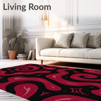Bold Swirls Sharp Angles Pattern Rug