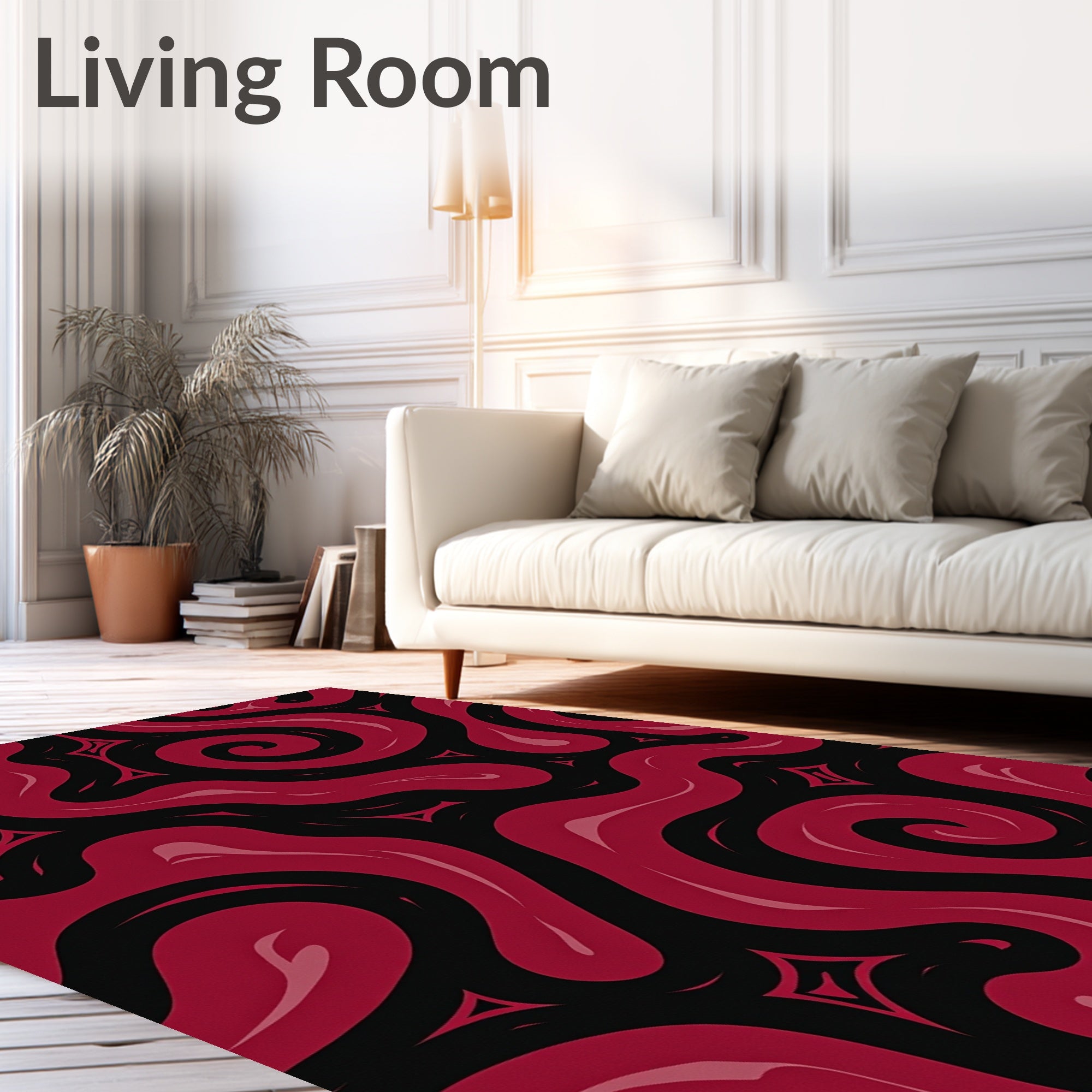 Bold Swirls Sharp Angles Pattern Rug
