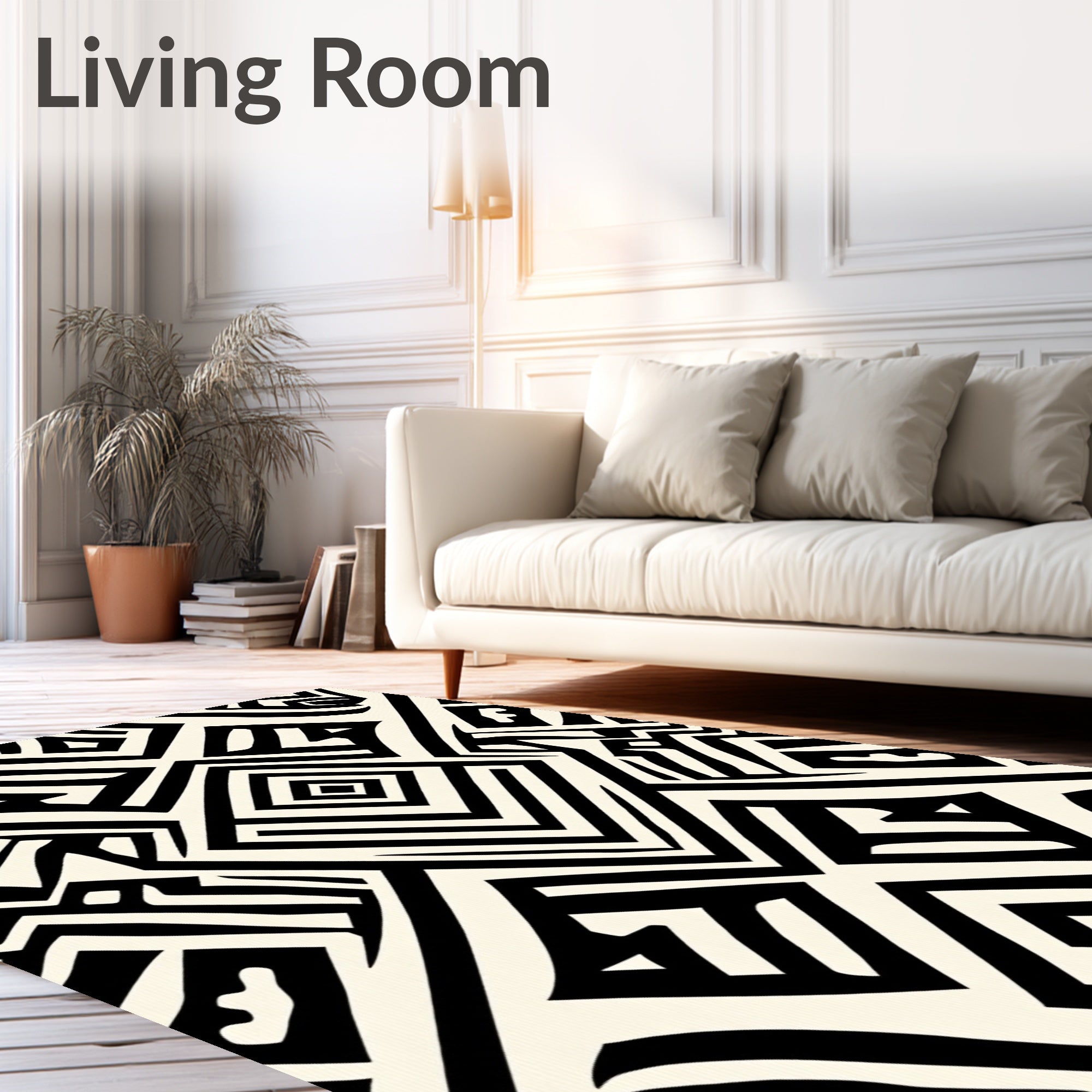 Bold Abstract Geometric Lines Rug