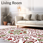 Vine and Strawberry Mandala Pattern Rug