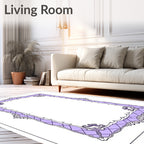 Lavender Lattice Scrollwork Border Design Rug