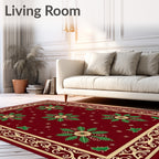 Ornate Floral Snowflake Pattern Rug