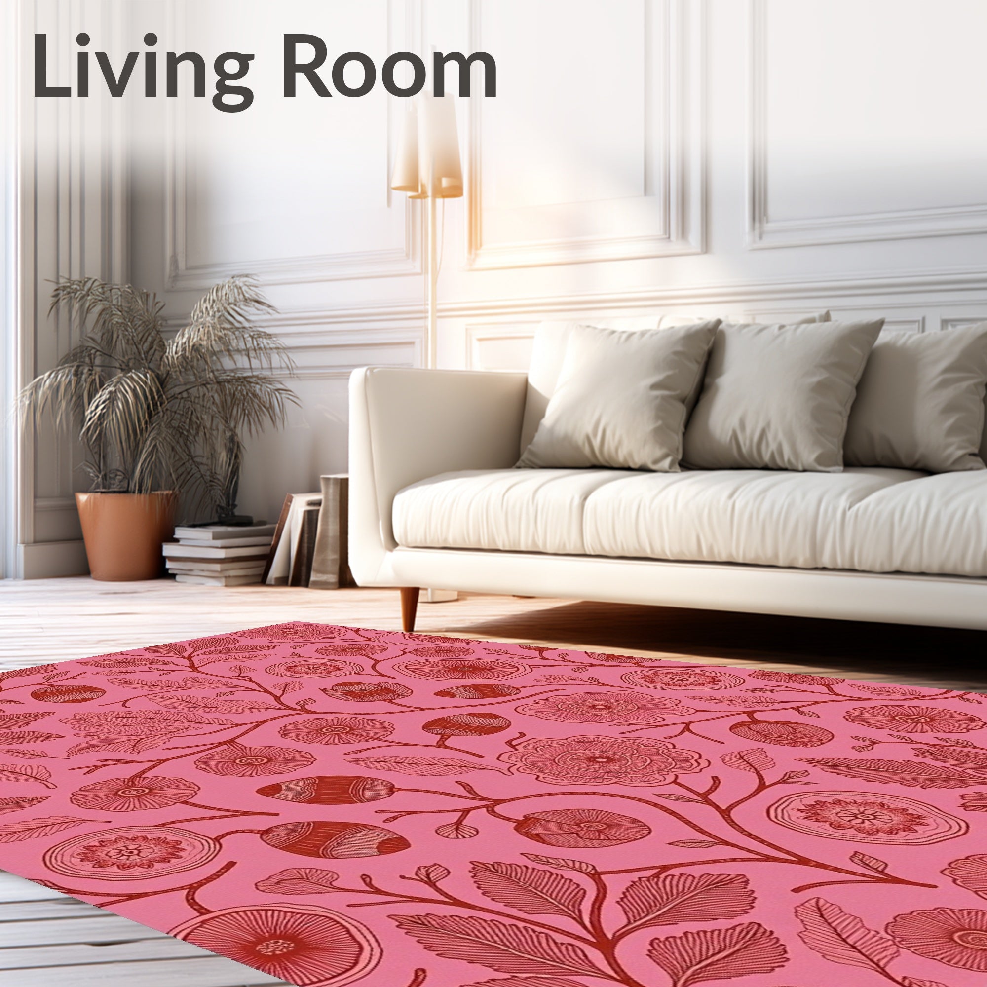 Vintage Floral Branch Pattern Rug