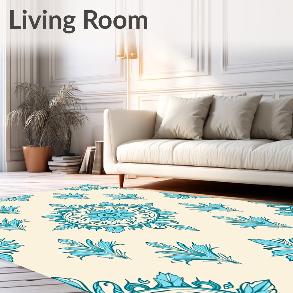 Elegant Floral Medallion Pattern Rug