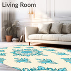 Elegant Floral Medallion Pattern Rug
