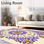 Floral Medallion With Purple Accents Rug