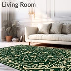 Ornate Floral Square Patterned Rug